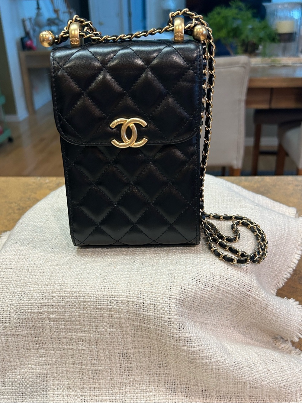 CHANEL Black Quilted Calf Leather Matelasse Cocomark Chain Bag